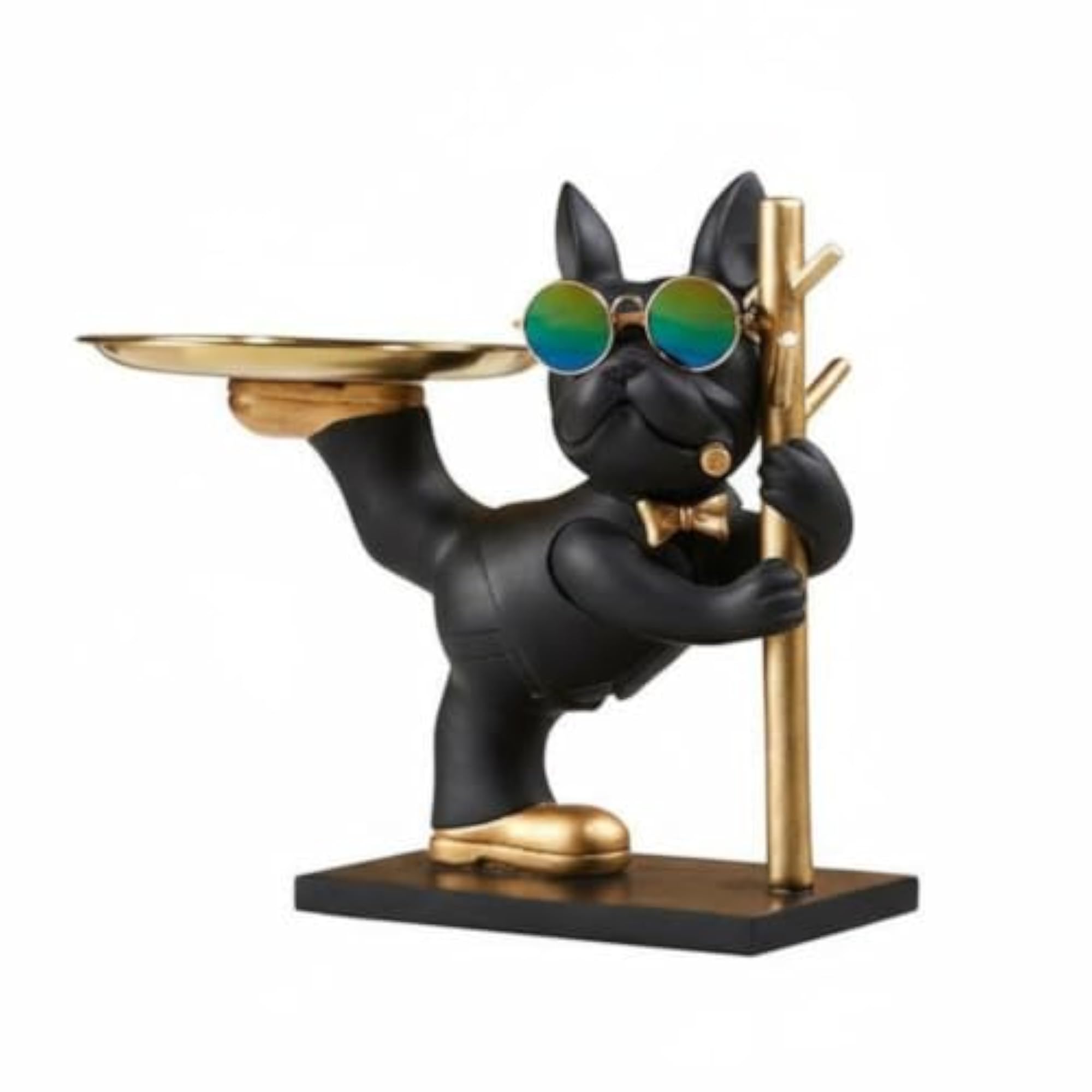 French Canine Key Tray with Dog Figurine